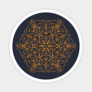 Orange Hand drawn Mandala Magnet